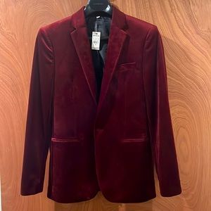 Burgundy Velvet Express Blazer